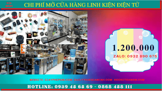Thành lập cửa hàng kinh doanh bán linh kiện điện tử bao nhiêu tiền tại Bình Phước