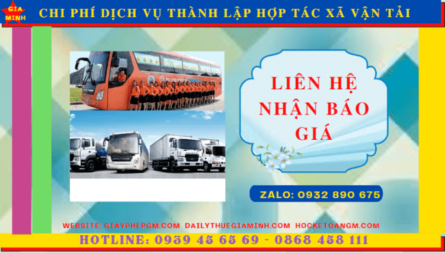 DỊCH VỤ THÀNH LẬP HỢP TÁC XÃ VẬN TẢI TẠI QUẢNG NAM 5 Chi phí thành lập hợp tác xã vận tải tại Quảng Nam