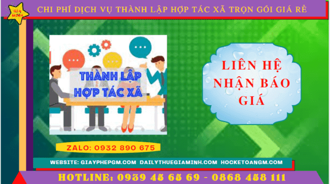 Dịch vụ thành lập hợp tác xã nam định trọn gói giá rẻ 5 Chi phí dịch vụ thành lập hợp tác xã tại Nam Định