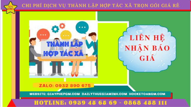 Chi phí dịch vụ thành lập hợp tác xã tại Thái Bình