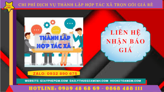 Dịch vụ thành lập hợp tác xã bắc giang trọn gói giá rẻ 5 Chi phí dịch vụ thành lập hợp tác xã tại Bắc Giang