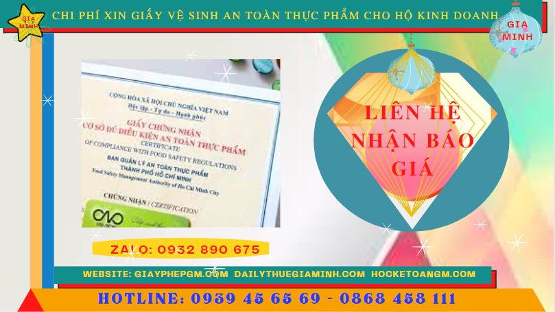 XIN GIẤY VỆ SINH AN TOÀN THỰC PHẨM CHO HỘ KINH DOANH TẠI PHÚ QUỐC 5 Chi phí xin giấy vệ sinh an toàn thực phẩm cho hộ kinh doanh uy tín tại Phú Quốc