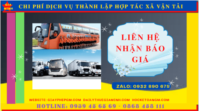 DỊCH VỤ THÀNH LẬP HỢP TÁC XÃ VẬN TẢI TẠI QUẢNG TRỊ 5 Chi phí thành lập hợp tác xã vận tải tại Quảng Trị