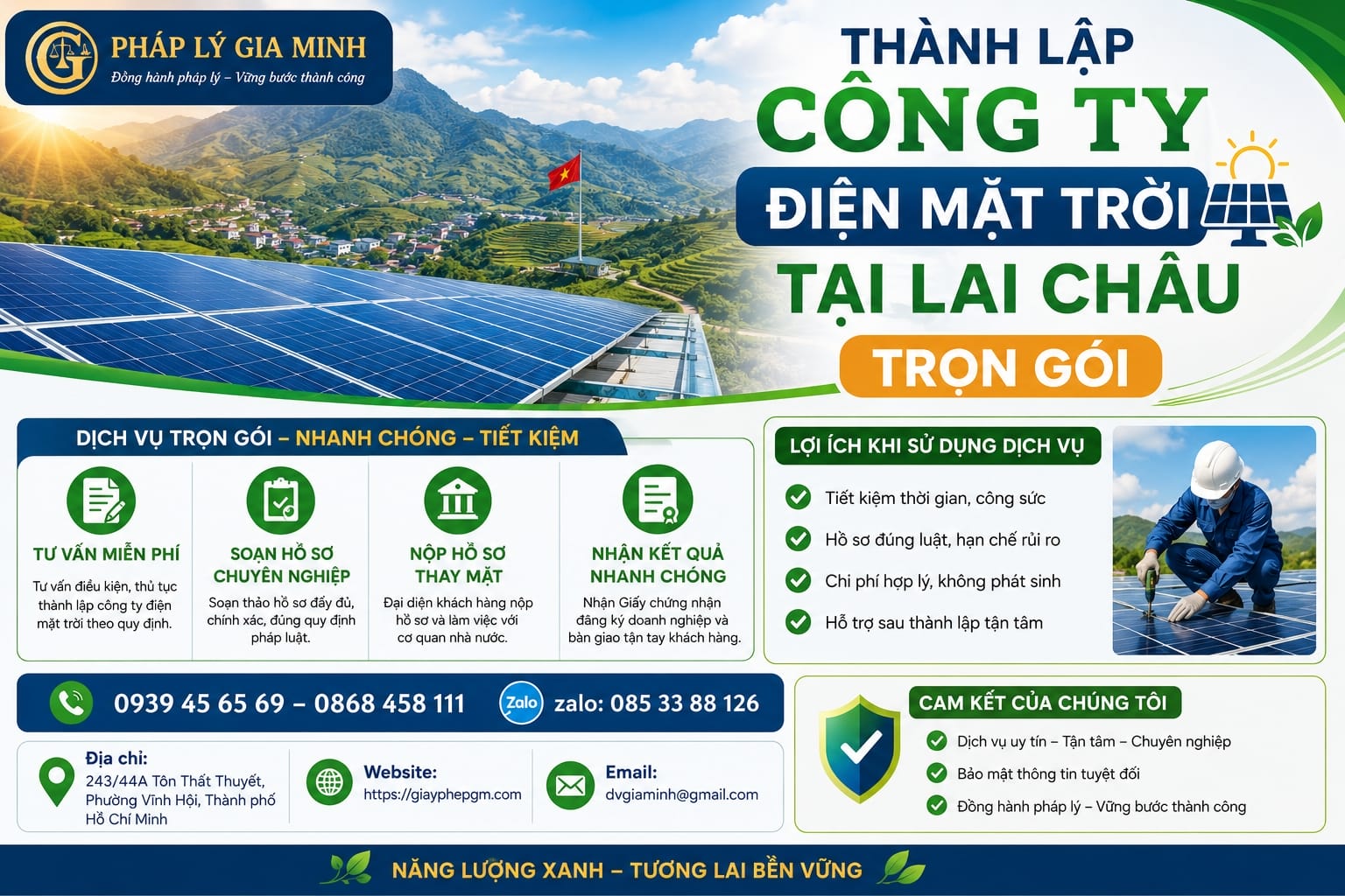 Thành lập công ty điện mặt trời tại Lai Châu: Thủ tục, điều kiện và kinh nghiệm thực tế 6 Thành lập công ty điện mặt trời tại Lai Châu trọn gói