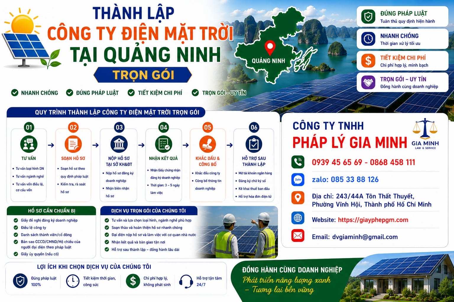 Thành lập công ty điện mặt trời tại Quảng Ninh trọn gói