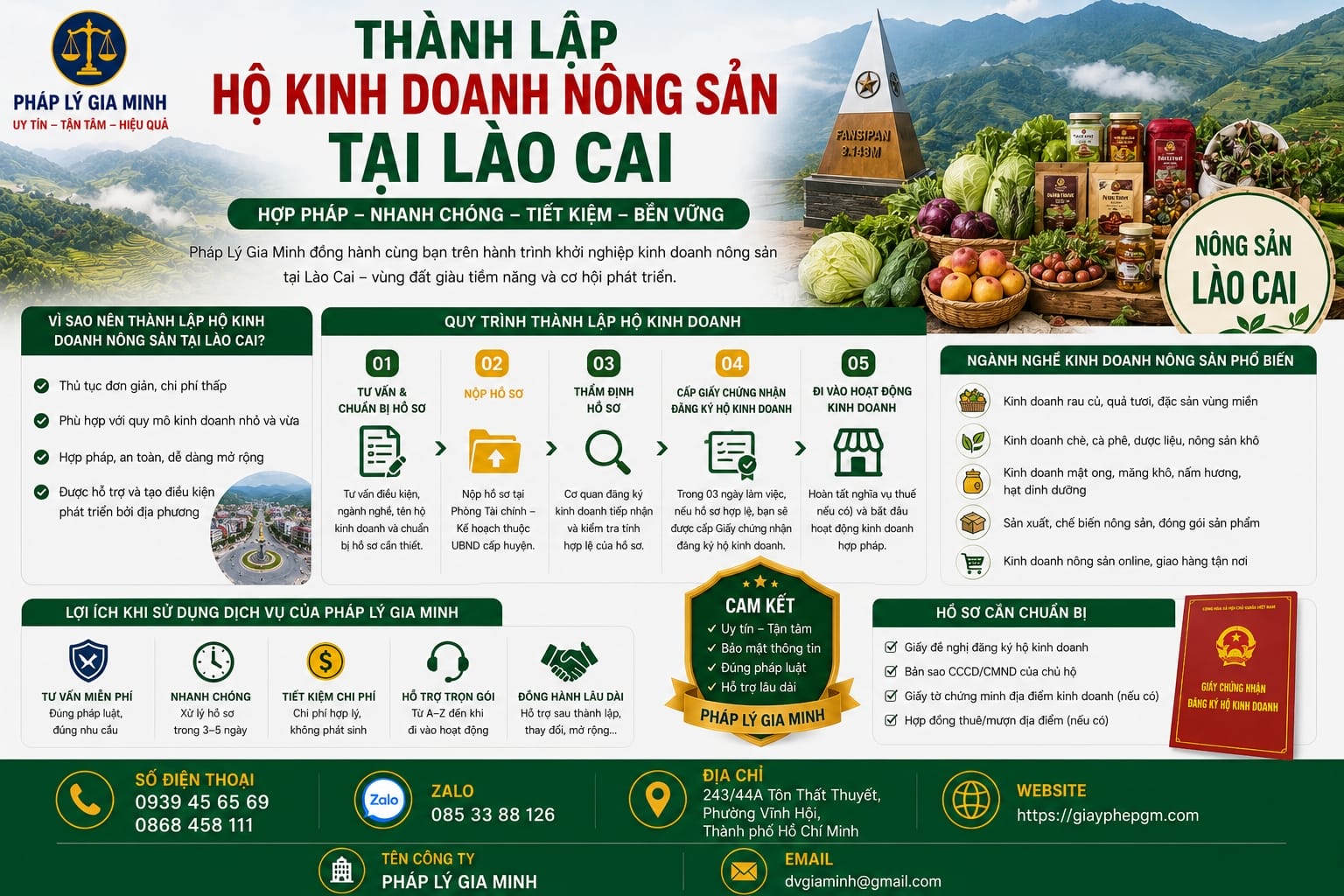 Thành lập hộ kinh doanh nông sản tại Lào Cai