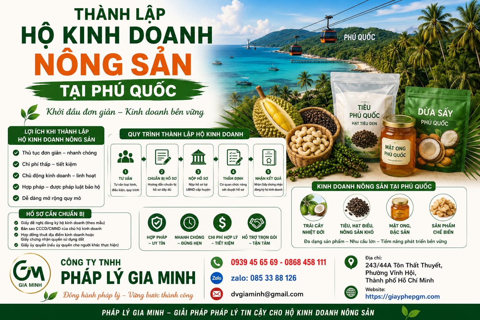 Thành lập hộ kinh doanh nông sản tại Phú Quốc