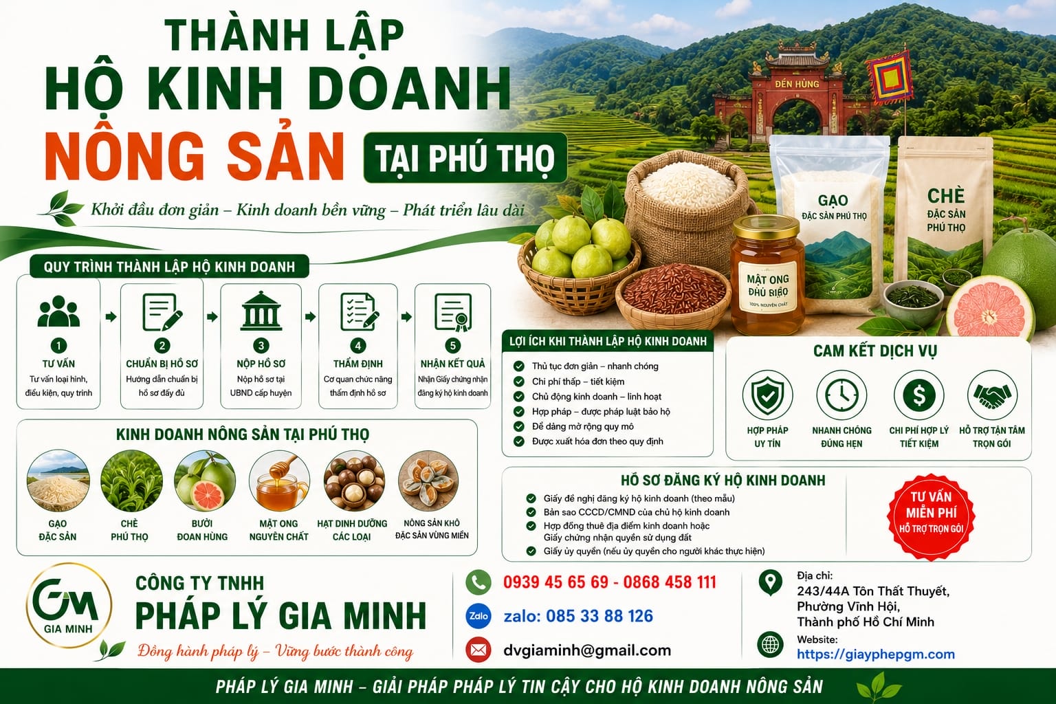 Thành lập hộ kinh doanh nông sản tại Phú Thọ
