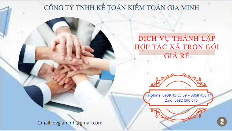 Dịch vụ thành lập hợp tác xã Thái Bình trọn gói giá rẻ