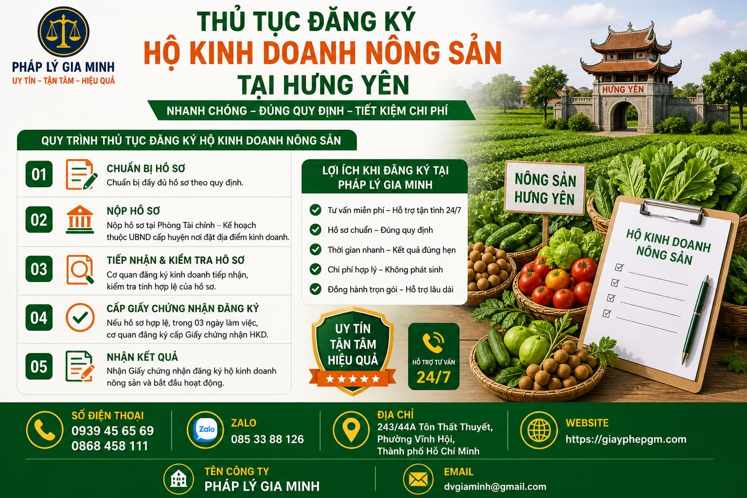 Thủ tục đăng ký hộ kinh doanh nông sản tại Hưng Yên