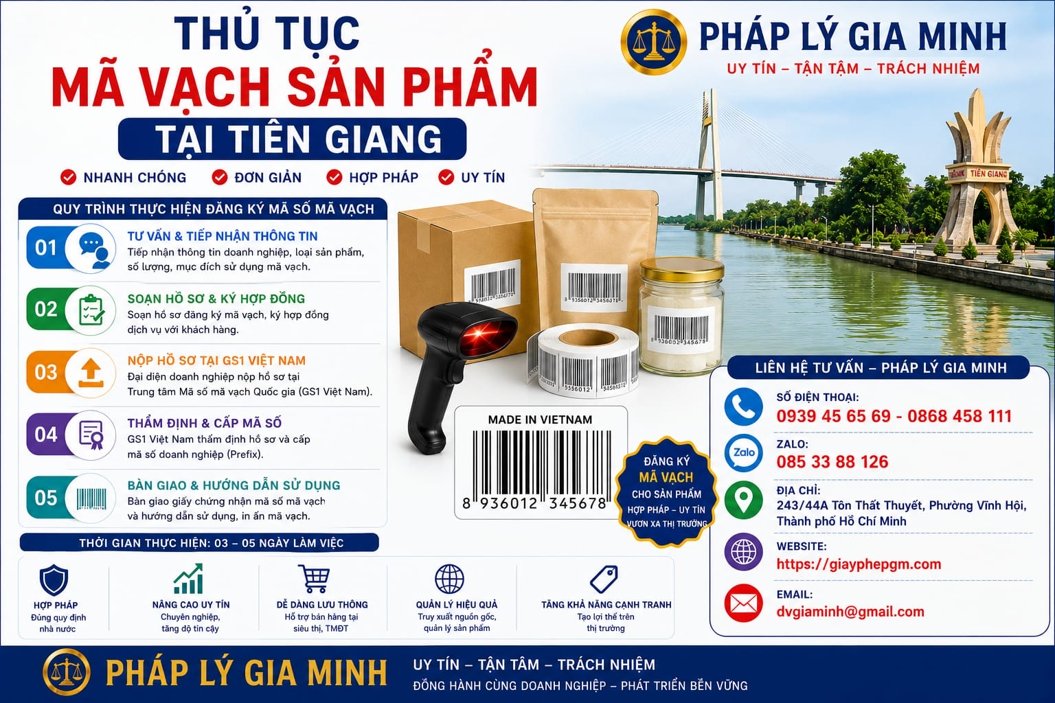 Thủ tục mã vạch sản phẩm Tiền Giang