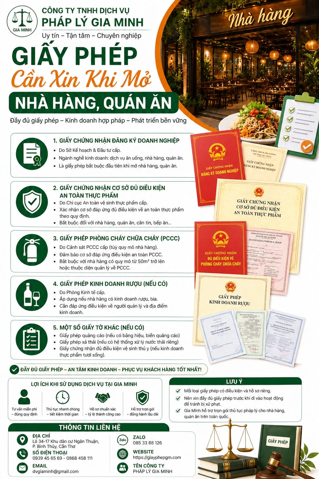 Thủ tục xin giấy phép an toàn thực phẩm cho nhà hàng tại cao bằng 5 Thủ tục mở nhà hàng và xin giấy phép ATTP tại Cao Bằng