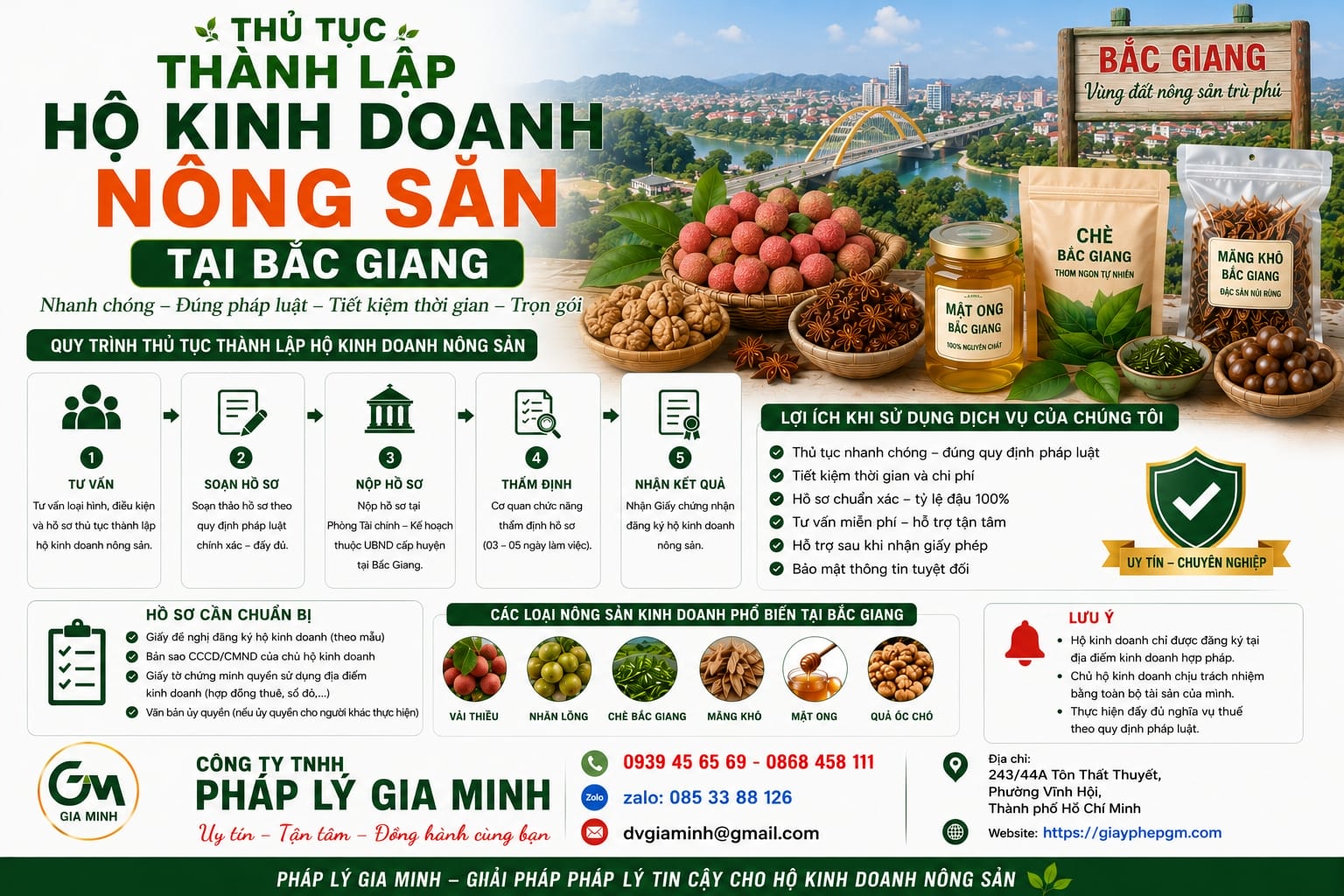 Thủ tục thành lập hộ kinh doanh nông sản Bắc Giang