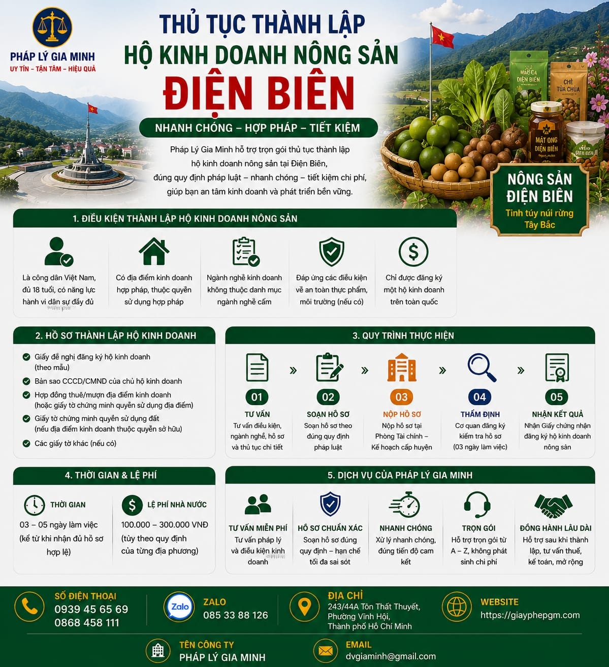 Thành lập hộ kinh doanh nông sản tại Điện Biên – Nhanh chóng, uy tín, trọn gói 15 Thủ tục thành lập hộ kinh doanh nông sản Điện Biên