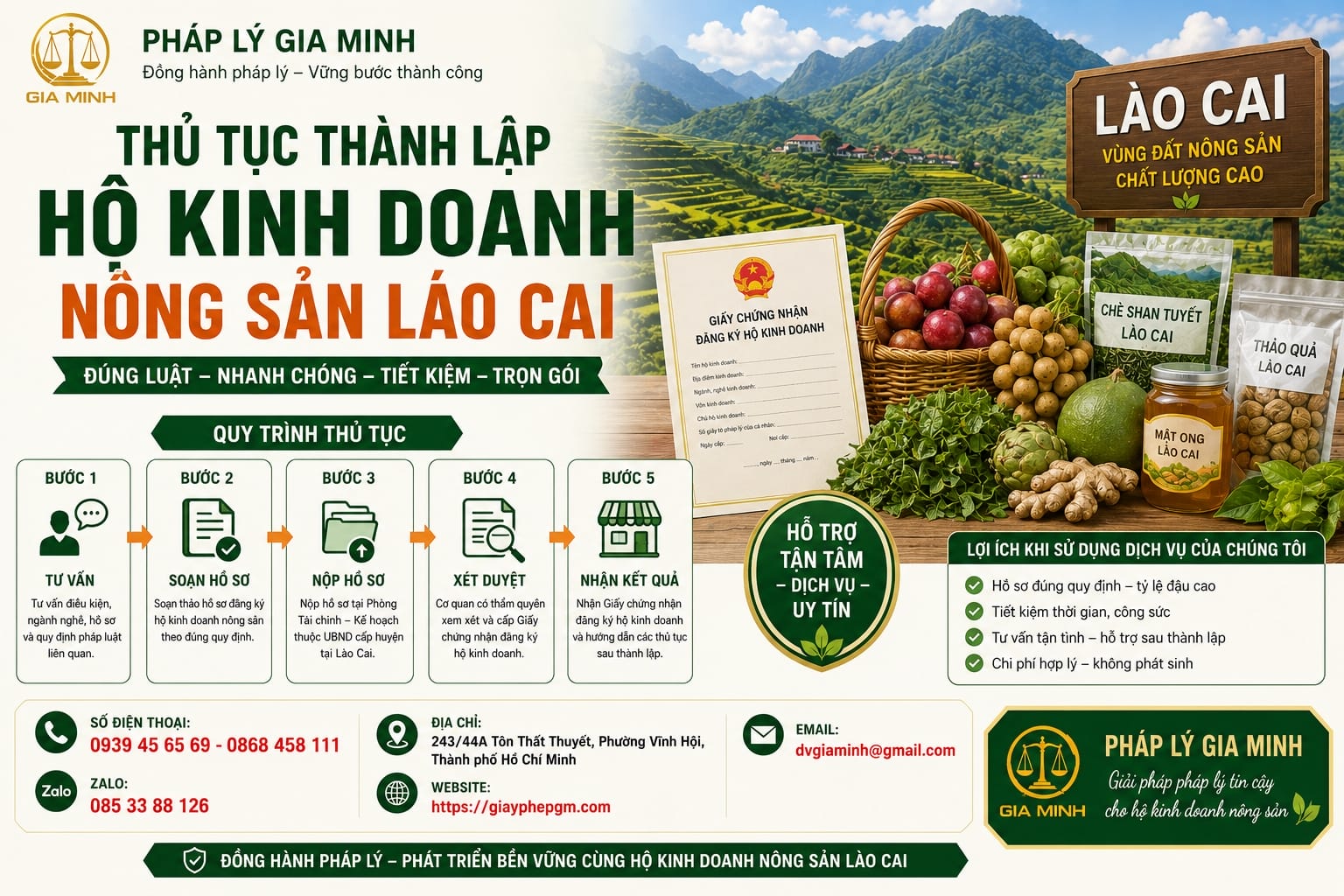 Thủ tục thành lập hộ kinh doanh nông sản Lào Cai