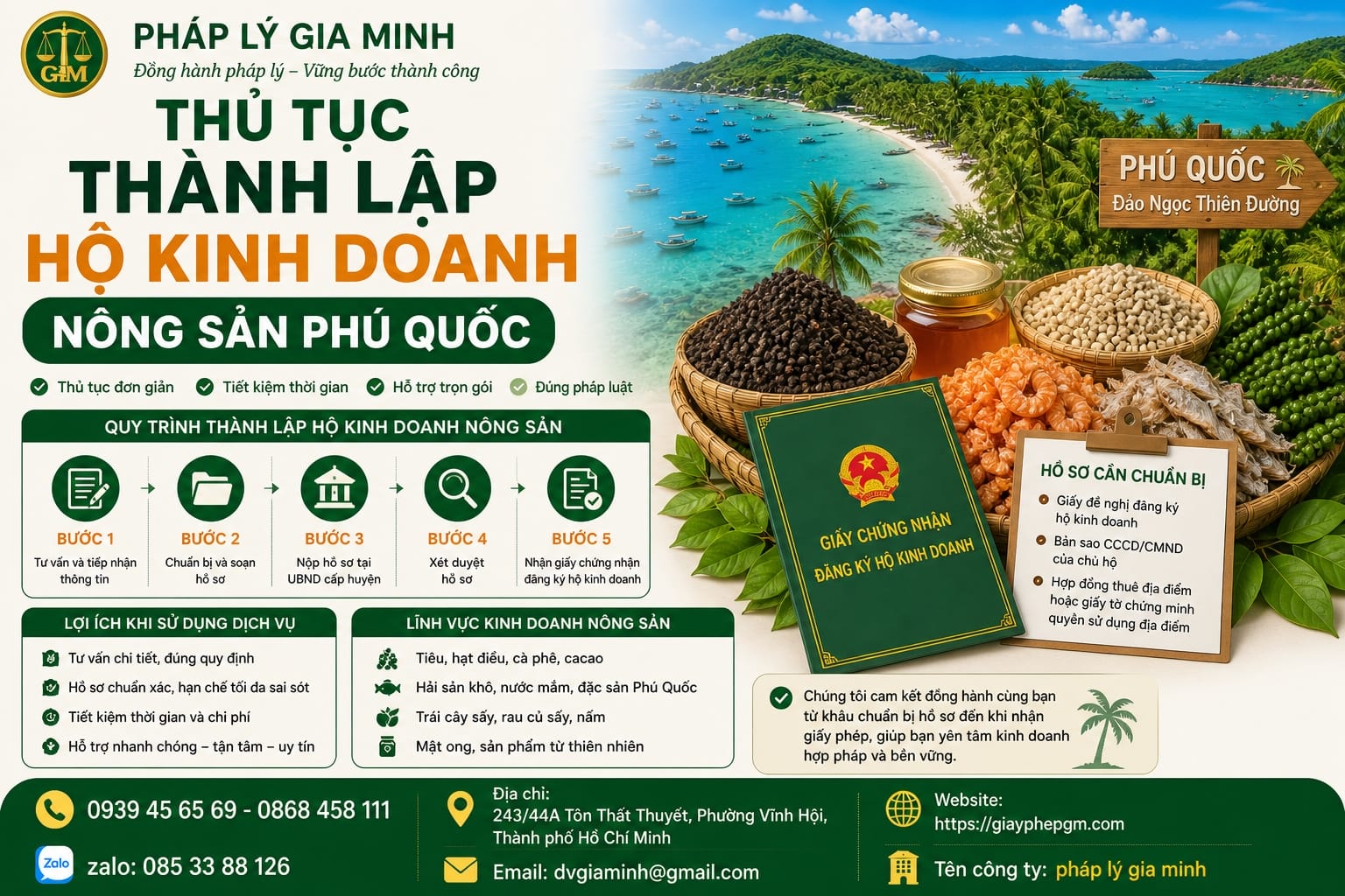 Thủ tục thành lập hộ kinh doanh nông sản Phú Quốc