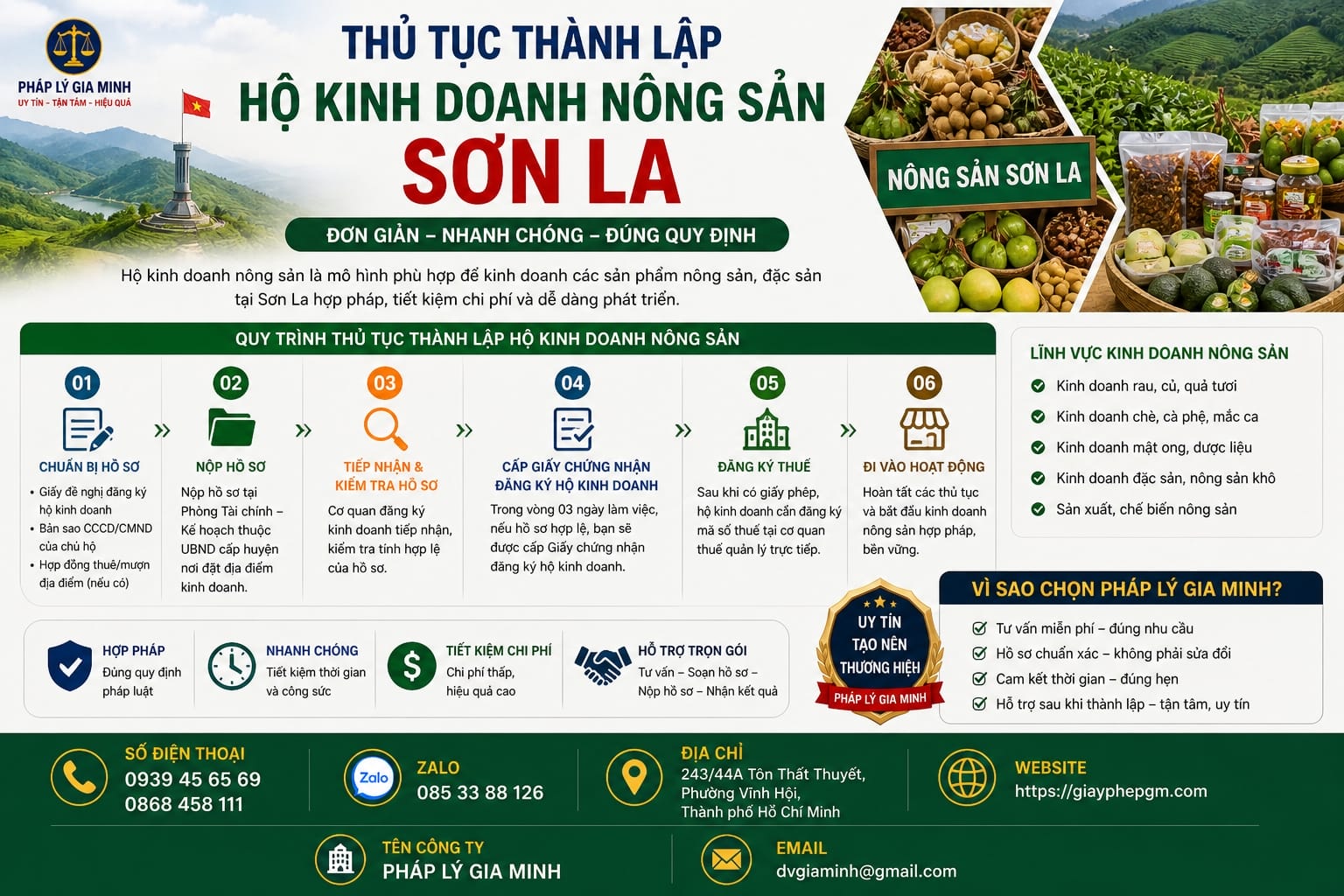 Thủ tục thành lập hộ kinh doanh nông sản Sơn La