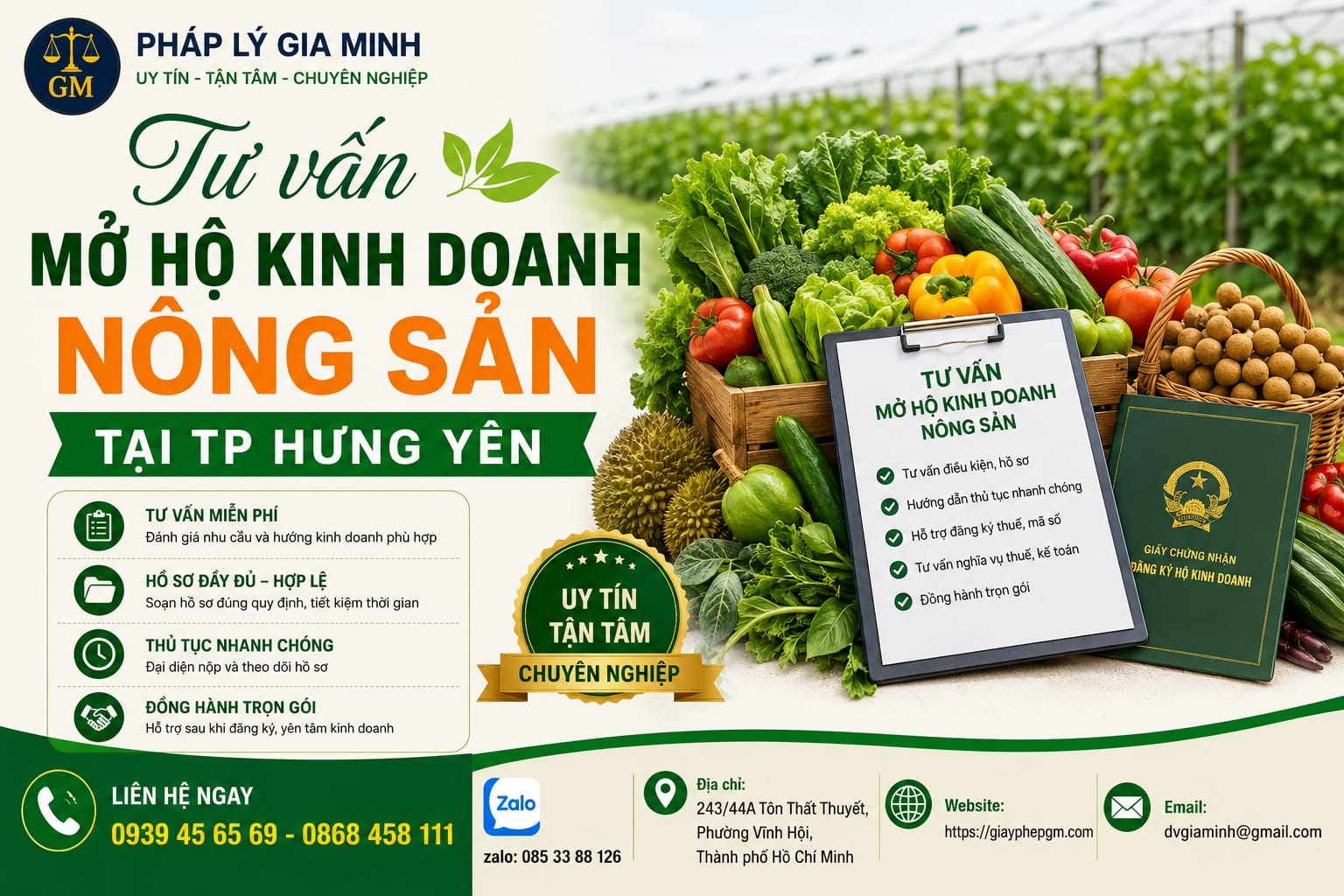 Tư vấn mở hộ kinh doanh nông sản tại Hưng Yên