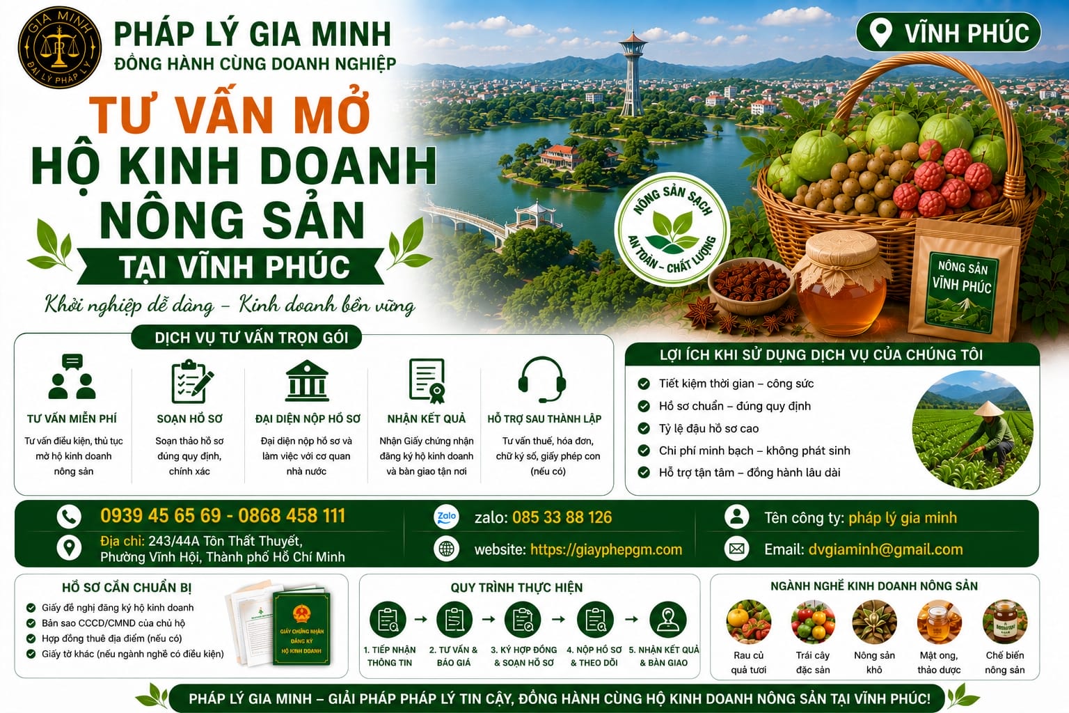 Tư vấn mở hộ kinh doanh nông sản Vĩnh Phúc