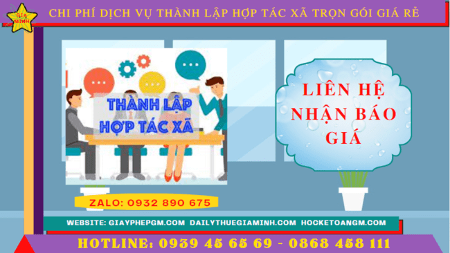 Dịch vụ thành lập hợp tác xã cao bằng trọn gói giá rẻ 5 Chi phí dịch vụ thành lập hợp tác xã tại Cao Bằng