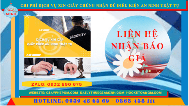 DỊCH VỤ XIN GIẤY CHỨNG NHẬN ĐỦ ĐIỀU KIỆN AN NINH TRẬT TỰ TẠI TT HUẾ 5 Chi phí xin giấy phép an ninh trật tự nhanh gọn tại TT Huế