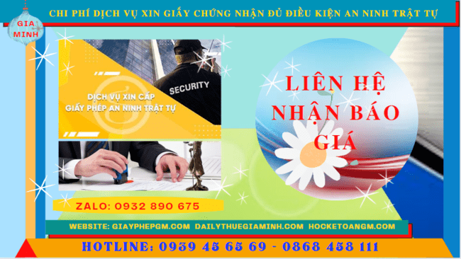 DỊCH VỤ XIN GIẤY CHỨNG NHẬN ĐỦ ĐIỀU KIỆN AN NINH TRẬT TỰ TẠI THÀNH PHỐ HUẾ 5 Chi phí xin giấy phép an ninh trật tự nhanh gọn tại Thành Phố Huế