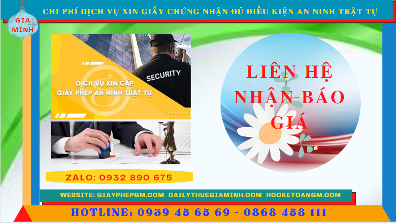 DỊCH VỤ XIN GIẤY CHỨNG NHẬN ĐỦ ĐIỀU KIỆN AN NINH TRẬT TỰ TẠI THỪA THIÊN HUẾ 5 Chi phí xin giấy phép an ninh trật tự nhanh gọn tại Thừa Thiên Huế