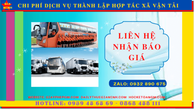 DỊCH VỤ THÀNH LẬP HỢP TÁC XÃ VẬN TẢI TẠI ĐẮK LẮK 5 Chi phí thành lập hợp tác xã vận tải tại Đắk Lắk