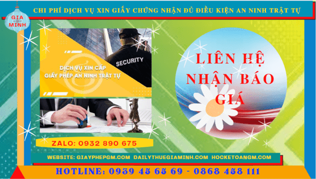 DỊCH VỤ XIN GIẤY CHỨNG NHẬN ĐỦ ĐIỀU KIỆN AN NINH TRẬT TỰ TẠI NHA TRANG 5 Chi phí xin giấy phép an ninh trật tự nhanh gọn tại Nha Trang
