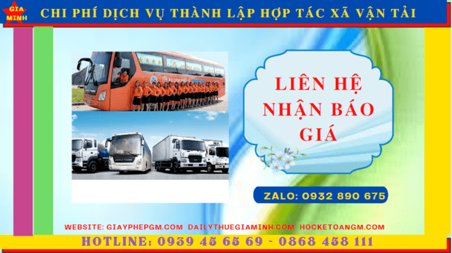 DỊCH VỤ THÀNH LẬP HỢP TÁC XÃ VẬN TẢI TẠI QUẬN 7 - TPHCM 5 Chi phí thành lập hợp tác xã vận tải tại Quận 7 - TPHCM