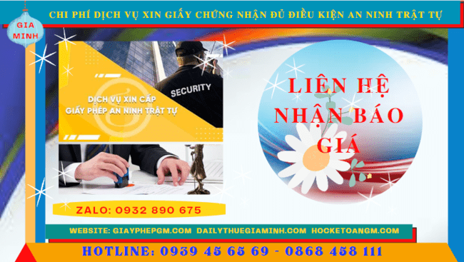 DỊCH VỤ XIN GIẤY CHỨNG NHẬN ĐỦ ĐIỀU KIỆN AN NINH TRẬT TỰ TẠI THÀNH PHỐ HƯNG YÊN 5 Chi phí xin giấy phép an ninh trật tự nhanh gọn tại Thành Phố Hưng Yên