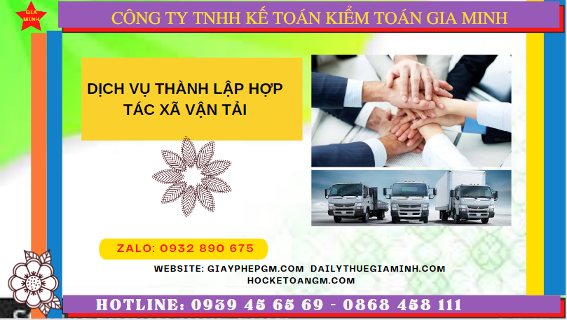 Dịch vụ thành lập hợp tác xã vận tải tại lai châu 6 Dịch vụ thành lập hợp tác xã vận tải tại Lai Châu