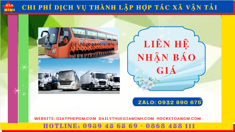 Dịch vụ thành lập hợp tác xã vận tải tại ninh bình 5 Chi phí thành lập hợp tác xã vận tải tại Ninh Bình