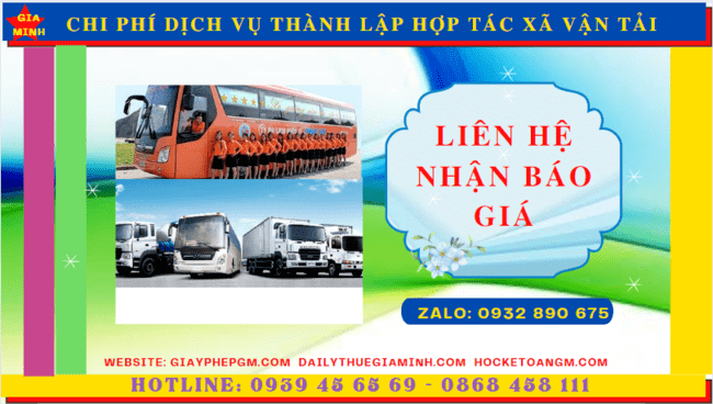 Dịch vụ thành lập hợp tác xã vận tải tại bắc kạn 5 Chi phí thành lập hợp tác xã vận tải tại Bắc Kạn