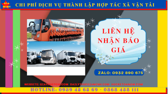 DỊCH VỤ THÀNH LẬP HỢP TÁC XÃ VẬN TẢI TẠI CAO BẰNG 5 Chi phí thành lập hợp tác xã vận tải tại Cao Bằng