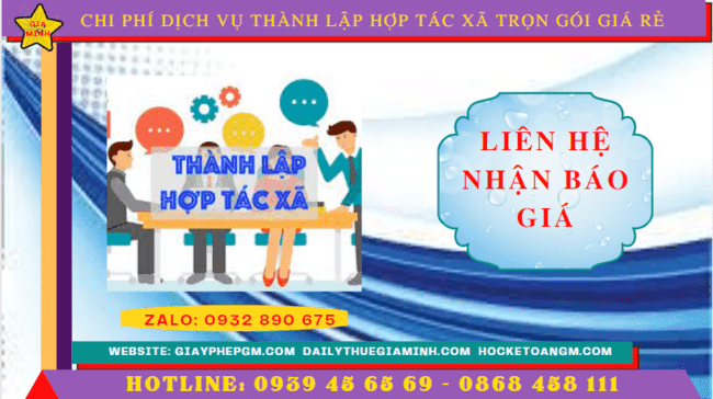Dịch vụ thành lập hợp tác xã thái nguyên trọn gói giá rẻ 5 Chi phí dịch vụ thành lập hợp tác xã tại Thái Nguyên