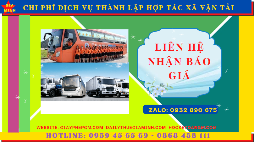 Dịch vụ thành lập hợp tác xã vận tải tại phú thọ 5 Chi phí thành lập hợp tác xã vận tải tại Phú Thọ