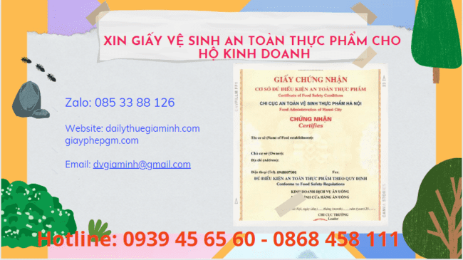 XIN GIẤY VỆ SINH AN TOÀN THỰC PHẨM CHO HỘ KINH DOANH TẠI TP HƯNG YÊN 6 Dịch vụ xin giấy chứng nhận vệ sinh an toàn thực phẩm cho hộ kinh doanh tại TP Hưng Yên
