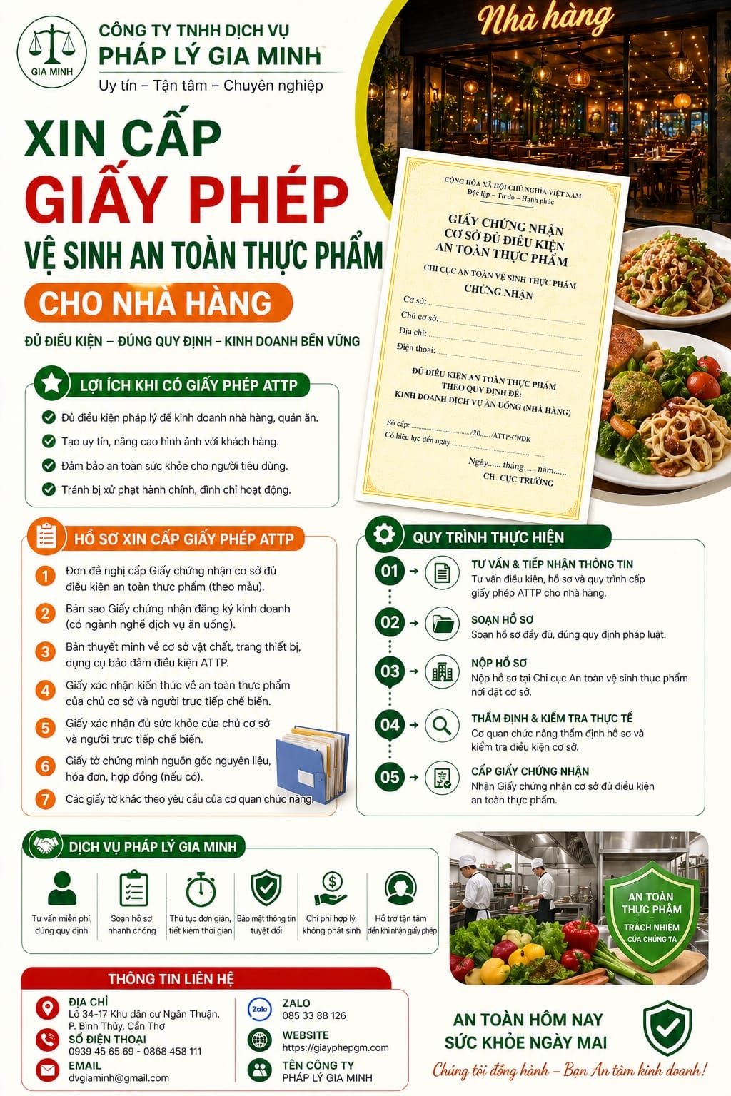 Thủ tục xin giấy phép an toàn thực phẩm cho nhà hàng tại Sơn La 5 Xin giấy chứng nhận an toàn thực phẩm nhà hàng Sơn La
