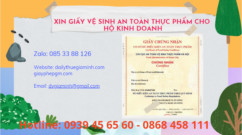 XIN GIẤY VỆ SINH AN TOÀN THỰC PHẨM CHO HỘ KINH DOANH TẠI HÀ GIANG 6 Dịch vụ xin giấy chứng nhận vệ sinh an toàn thực phẩm cho hộ kinh doanh tại Hà Giang