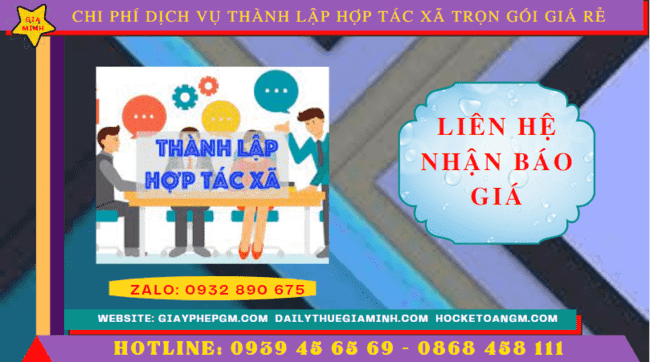 Chi phí dịch vụ thành lập hợp tác xã tại Hòa Bình