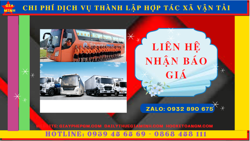 Dịch vụ thành lập hợp tác xã vận tải tại yên bái 5 Chi phí thành lập hợp tác xã vận tải tại Yên Bái