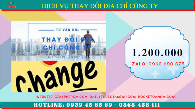 Dịch vụ thay đổi địa chỉ công ty tại thành phố huế chỉ 1.200.000 đ 5 Chi phí dịch vụ thay đổi địa chỉ công ty tại Thành Phố Huế chỉ 1.200.000 Đ