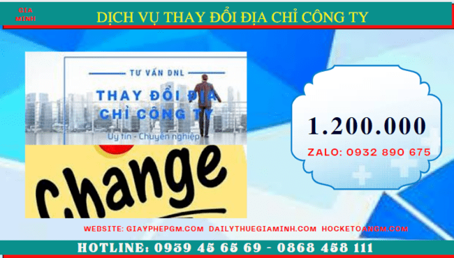 Dịch vụ thay đổi địa chỉ công ty tại bắc ninh chỉ 1.200.000 đ 5 Chi phí dịch vụ thay đổi địa chỉ công ty tại Bắc Ninh chỉ 1.200.000 Đ