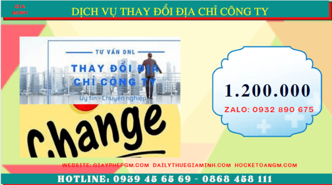 Dịch vụ thay đổi địa chỉ công ty tại hưng yên chỉ 1.200.000 đ 5 Chi phí dịch vụ thay đổi địa chỉ công ty tại Hưng Yên chỉ 1.200.000 Đ