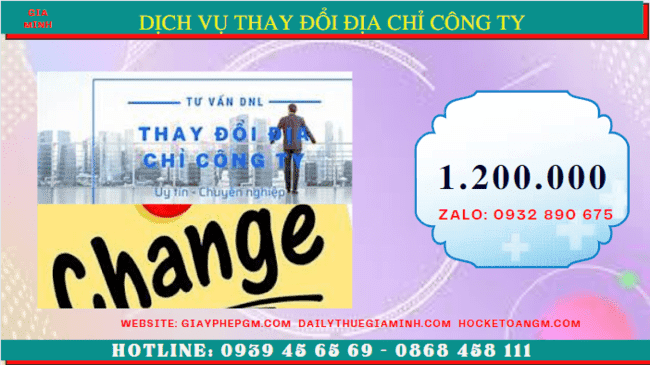 Dịch vụ thay đổi địa chỉ công ty tại tp hưng yên chỉ 1.200.000 đ 5 Chi phí dịch vụ thay đổi địa chỉ công ty tại TP Hưng Yên chỉ 1.200.000 Đ