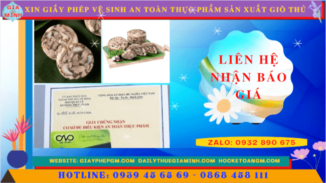 Xin giấy phép vệ sinh an toàn thực phẩm sản xuất giò thủ tại Quận Hải Châu 2 Chi phí xin giấy phép vệ sinh an toàn thực phẩm cơ sở sản xuất giò thủ tại Quận Hải Châu