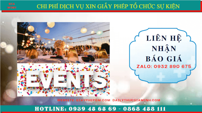 DỊCH VỤ XIN GIẤY PHÉP TỔ CHỨC SỰ KIỆN TẠI NHA TRANG 5 Bảng giá xin giấy phép tổ chức sự kiện tại Nha Trang