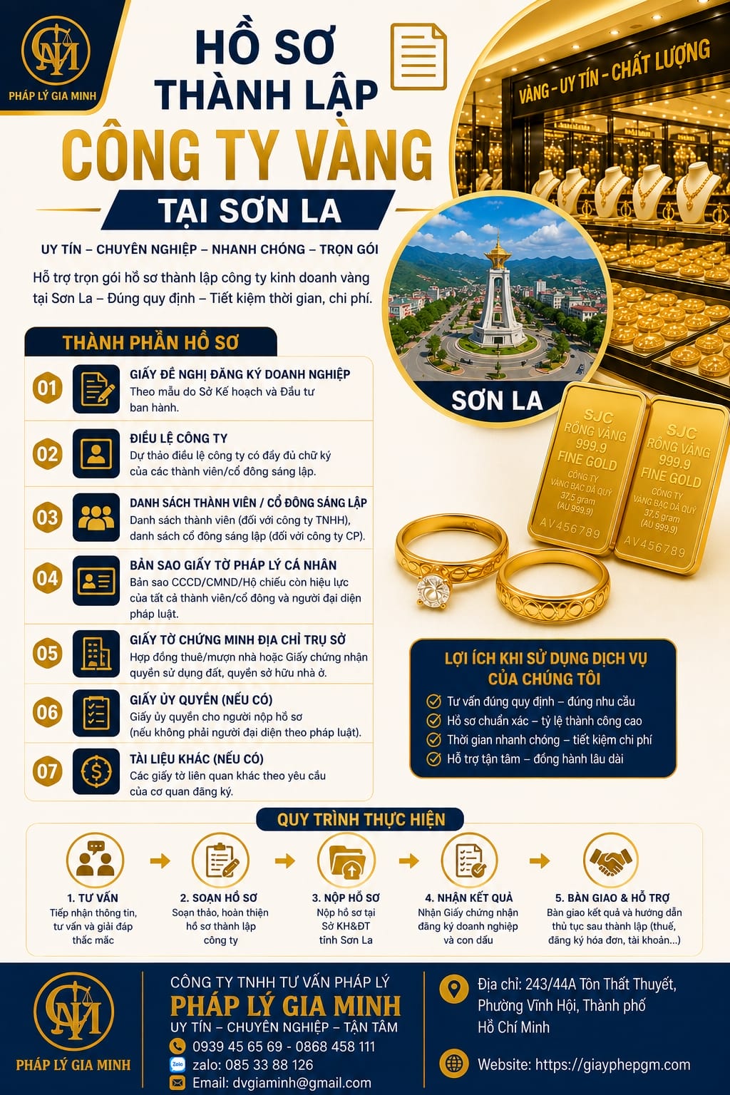 Thành lập công ty kinh doanh vàng tại Sơn La – Điều kiện, thủ tục và giải pháp tối ưu 2026 9 Hồ sơ thành lập công ty vàng tại Sơn La