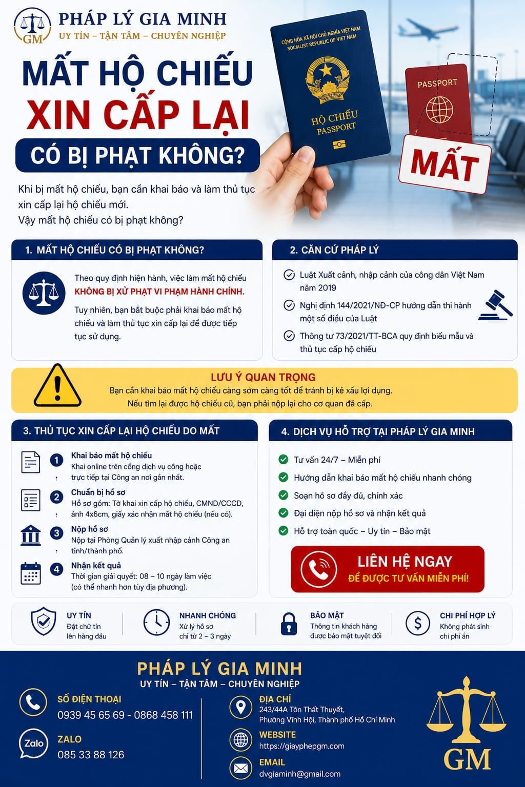 Mất hộ chiếu xin cấp lại có bị phạt không